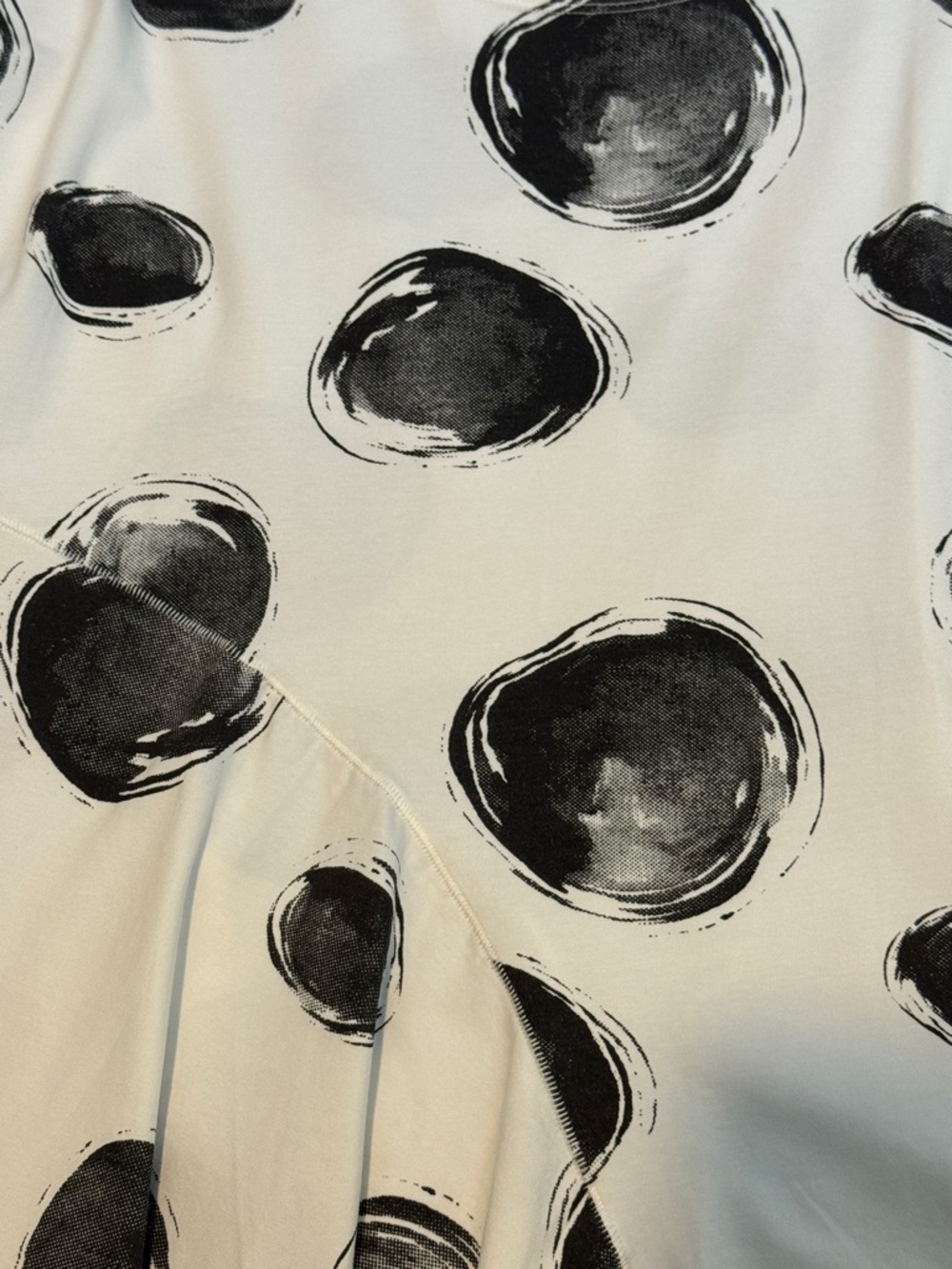 NWT Matthildur “Lizzie” Ivory Short-Sleeve Tunic with Black Abstract Dot Print - Picture 8 of 9